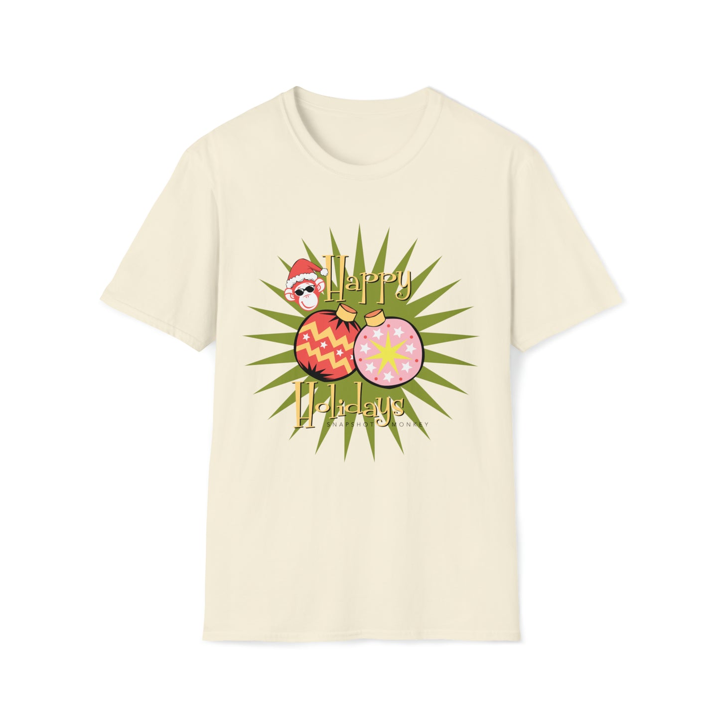 Green Baubles Happy Holidays Tee