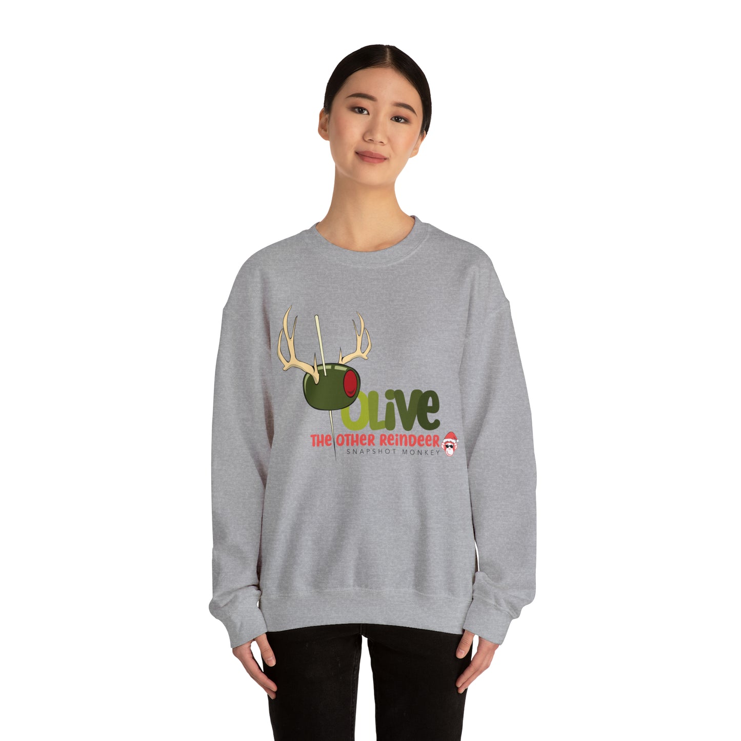 Olive Reindeer Sweatshirt