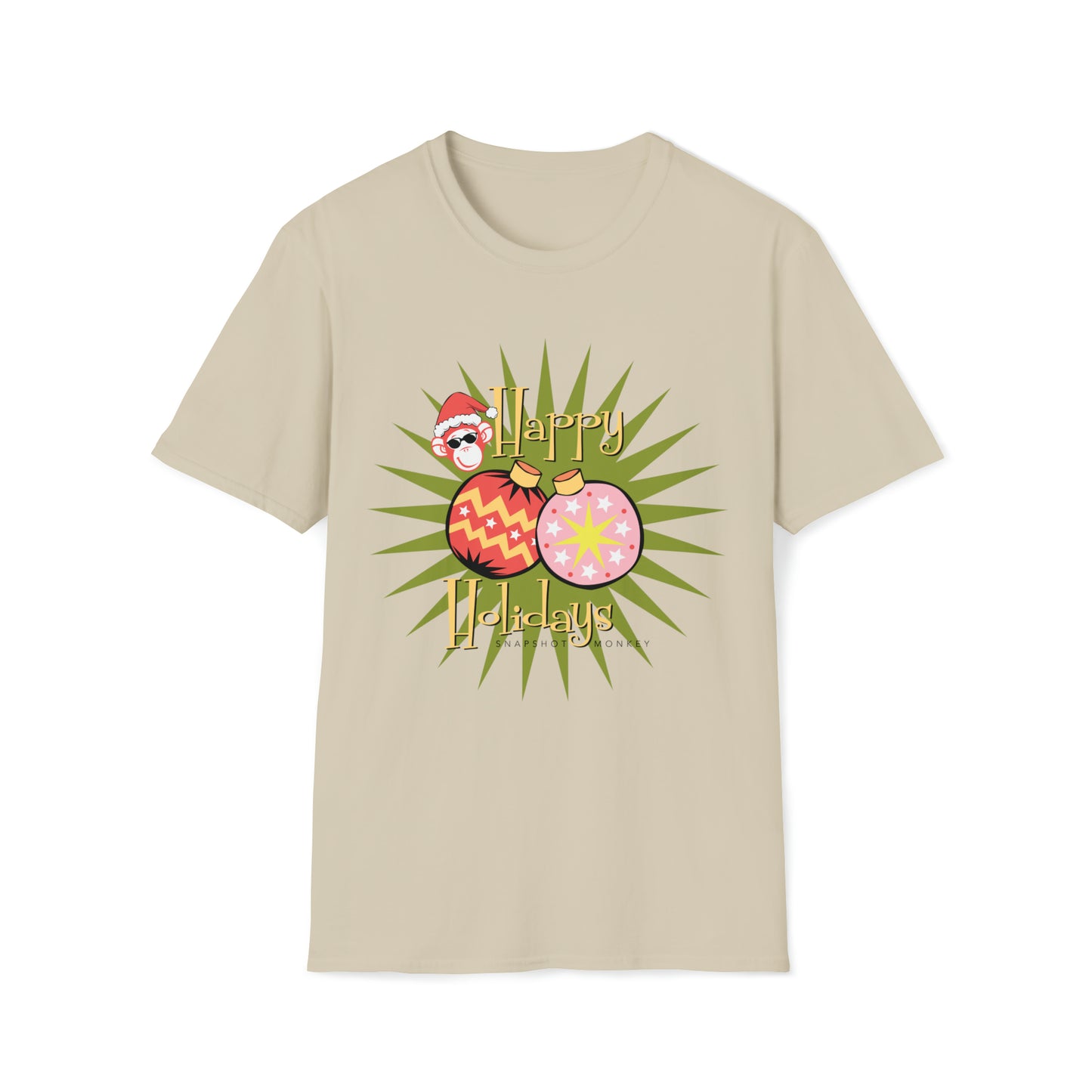 Green Baubles Happy Holidays Tee