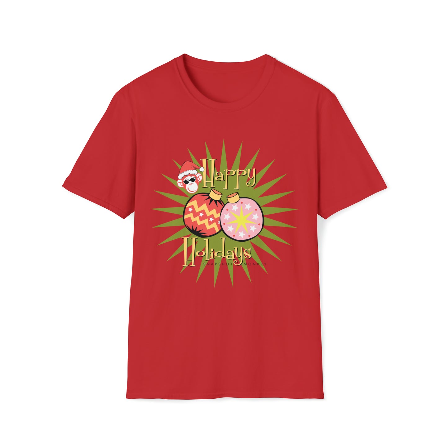 Green Baubles Happy Holidays Tee