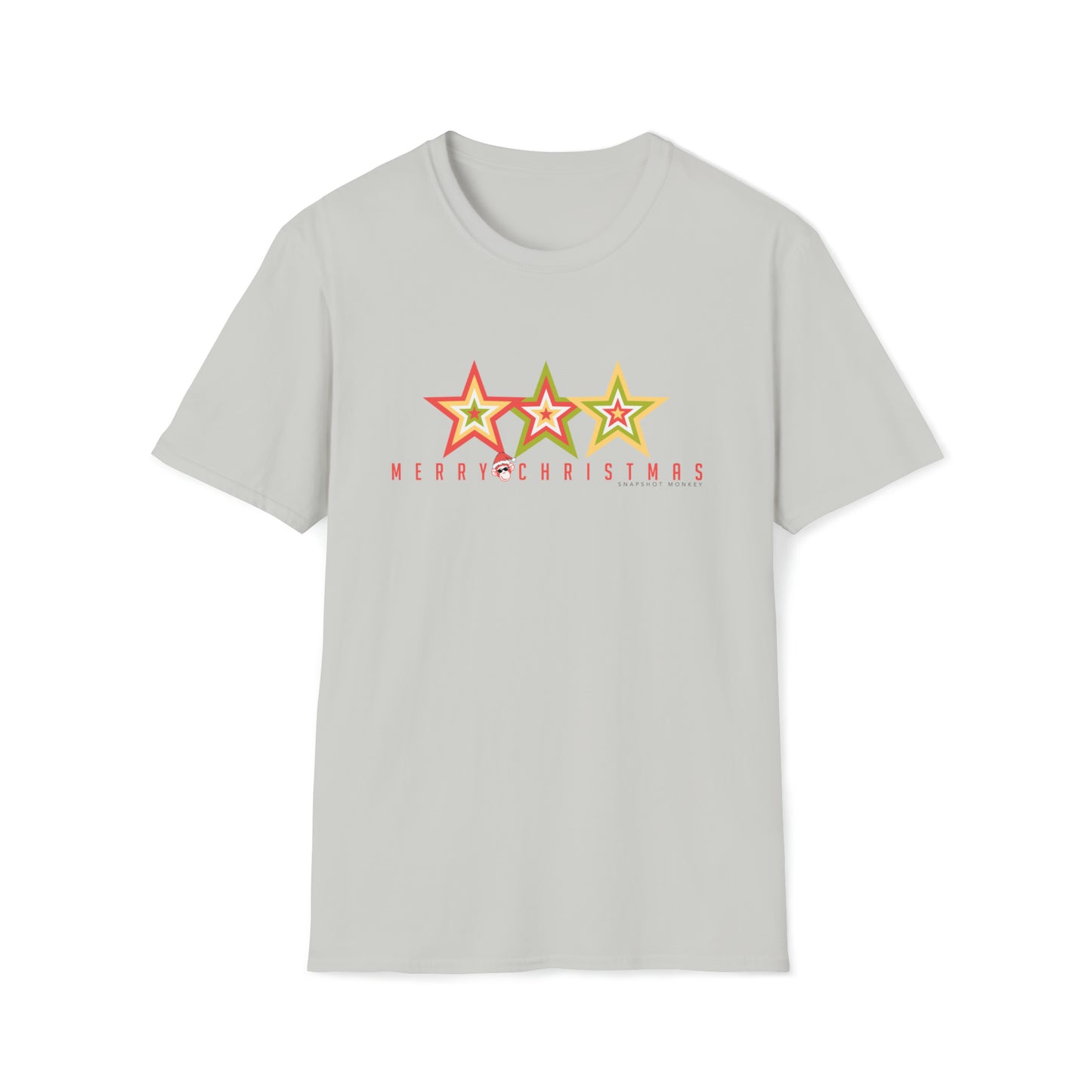 3 Star Merry Christmas Tee