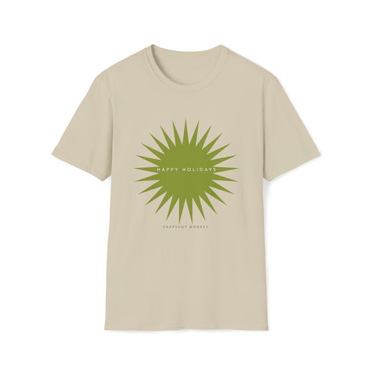 Green Burst Happy Holidays Tee