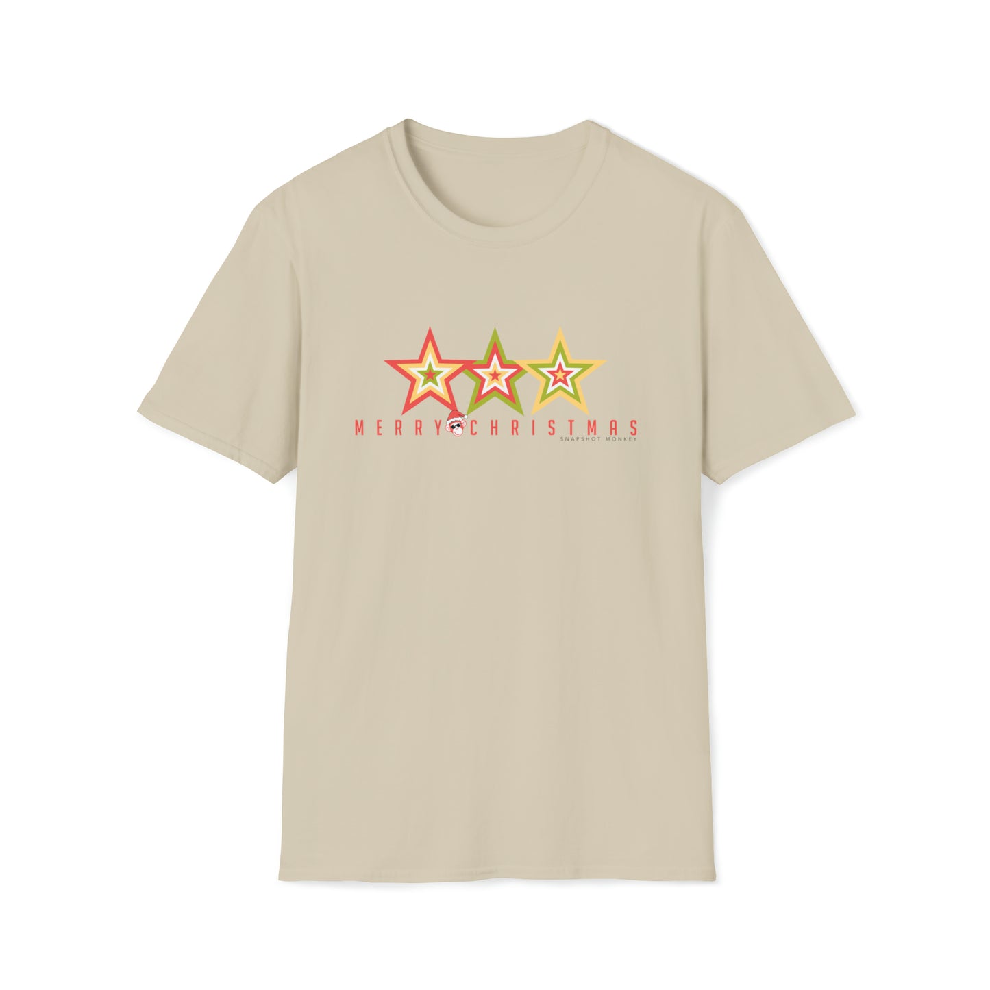 3 Star Merry Christmas Tee