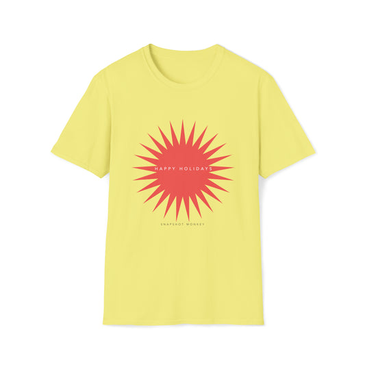 Red Burst Happy Holidays Tee